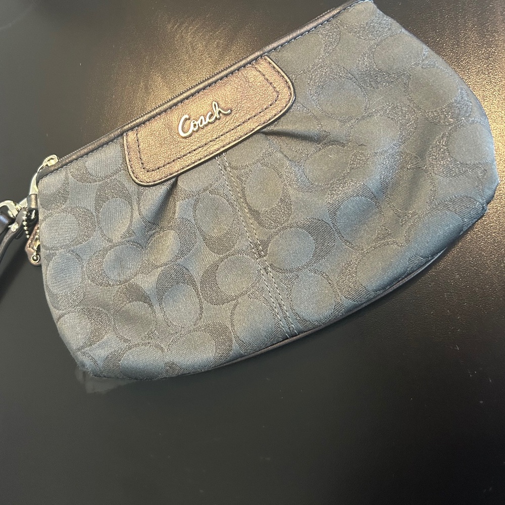 Navy Coach wrist wallet